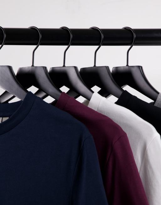 ASOS DESIGN 5 pack t-shirt with crew neck in multiple colours, 4 of 4