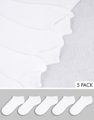 ASOS DESIGN 5 pack trainer sock in white save