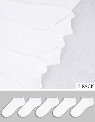 ASOS DESIGN 5 pack trainer sock in white save - ASOS Price Checker