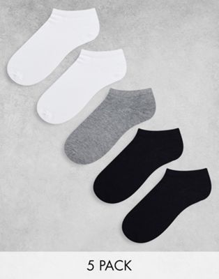 ASOS DESIGN 5 pack trainer socks in multi
