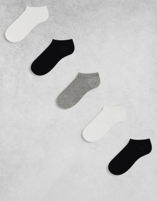 ASOS DESIGN 5 pack trainer socks in multi