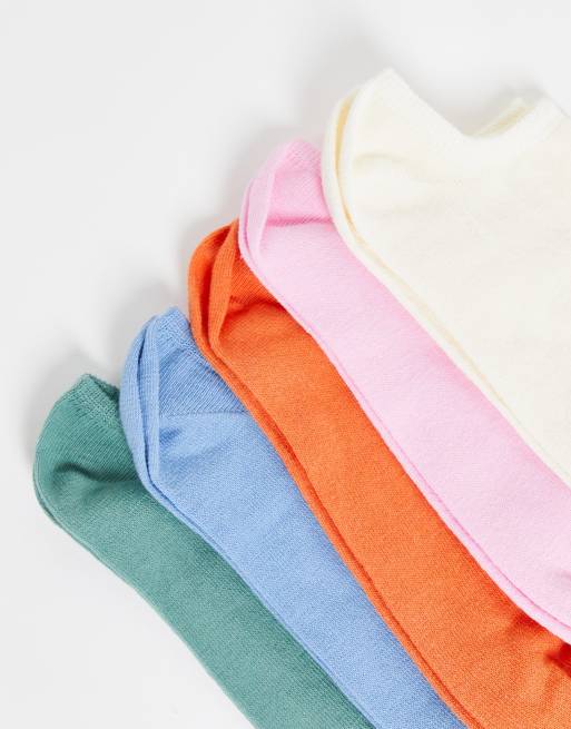 ASOS DESIGN 5 pack trainer socks in pastel colours, 2 of 4