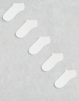 ASOS DESIGN ASOS DESIGN 5 pack trainer socks in white