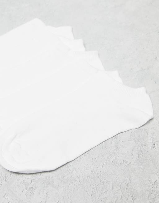 ASOS DESIGN 5 pack trainer socks in white, 4 of 4