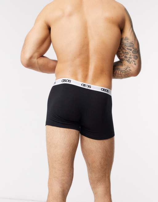 ASOS DESIGN 5 pack trunks with branded waistband save