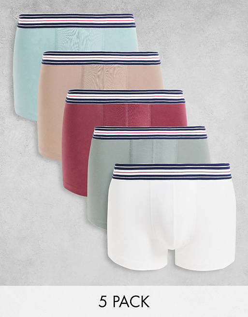 Underwear & Socks Underwear/5 pack trunks with contrast waistbands 
