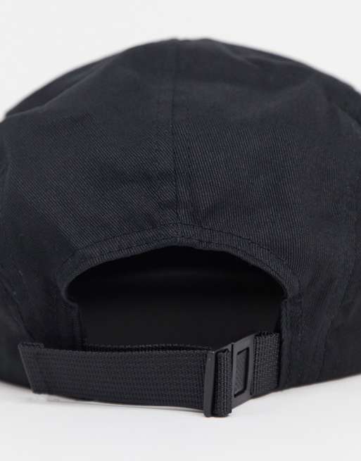 ASOS DESIGN 5 panel cap in black cotton, 3 of 4