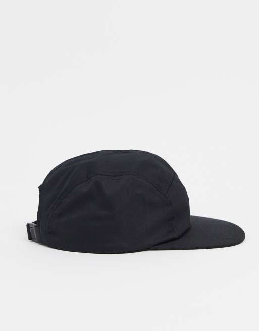 ASOS DESIGN 5 panel cap in black cotton, 4 of 4