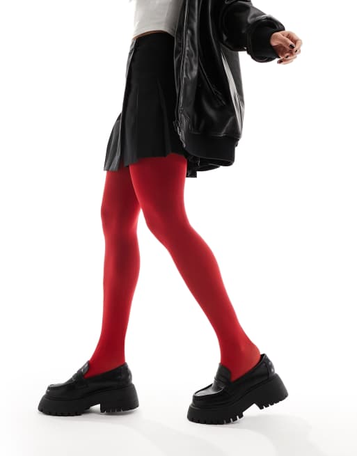 ASOS DESIGN 50 denier red tights