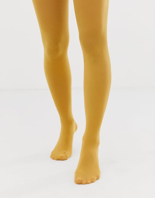 ASOS DESIGN 50 denier tights in mustard