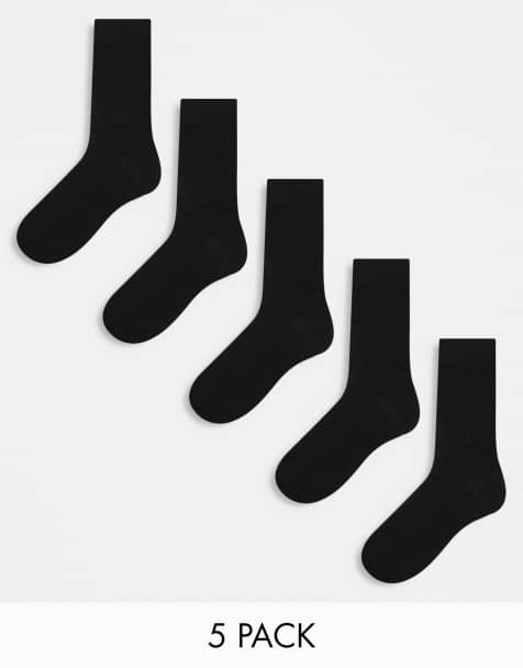 ASOS DESIGN – 5er-Pack Knöchelsocken in Schwarz mit hohem Baumwollanteil - view 1