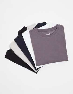 Er-Pack körperbetonte Basic-T-Shirts in verschiedenen Farben-Bunt Bunt 2XL