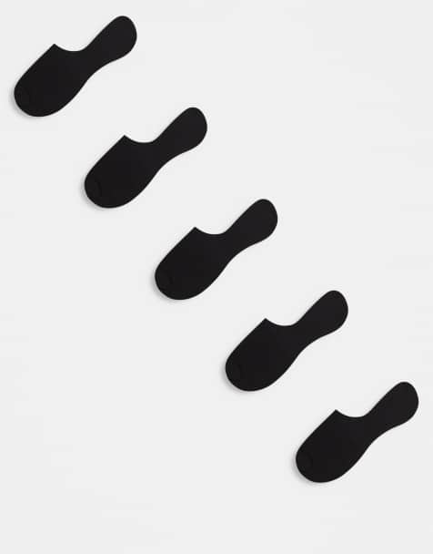 ASOS DESIGN – 5er-Pack nicht sichtbare Füßlinge in Schwarz - view 1