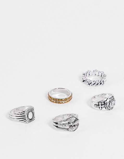 ASOS Herren Accessoires Schmuck Ringe Sterling ring with crocodile design in 