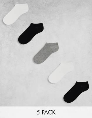 ASOS DESIGN - 5er-Pack Sneaker-Socken in verschiedenen Farben-Bunt