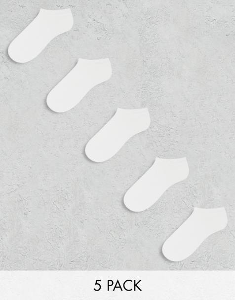 ASOS DESIGN – 5er Pack Sneaker-Socken in Weiß - view 1