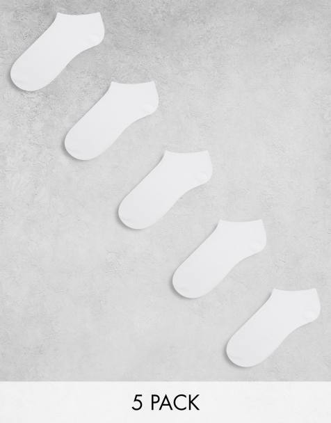 ASOS DESIGN – 5er Pack Sneaker-Socken in Weiß - view 1