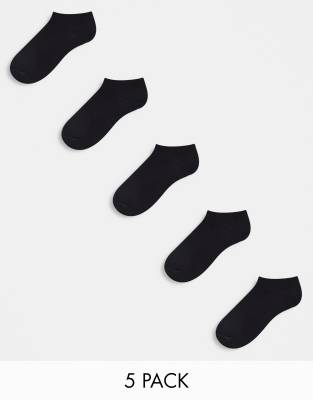 ASOS DESIGN - 5er Packung schwarze Sportsocken