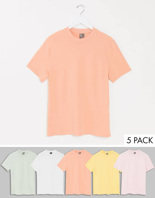 ASOS DESIGN – 5er-Set T-Shirts