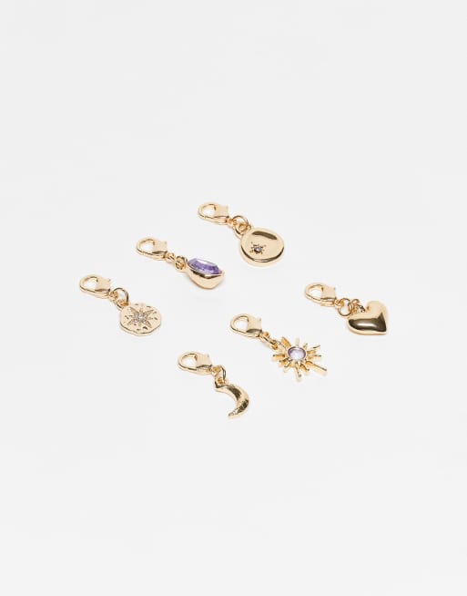 ASOS DESIGN – 6er-Pack Anhänger für Schuhe und Accessoires in Gold-Optik, 3 von 3