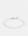 [ASOS DESIGN] ASOS DESIGN 6mm glass faux pearl beaded bracelet in white-Multi No Size WHITE