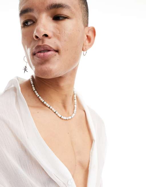 ASOS DESIGN - 6mm parelketting met smaragdgroene kristallen