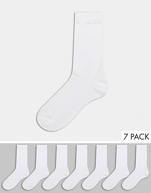 ASOS DESIGN 7 pack ankle sock in white save