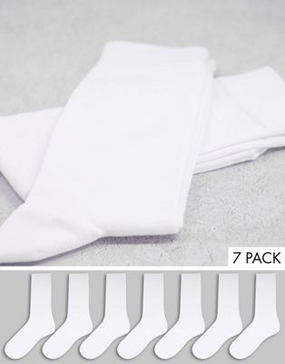 ASOS DESIGN 7 pack ankle sock in white save