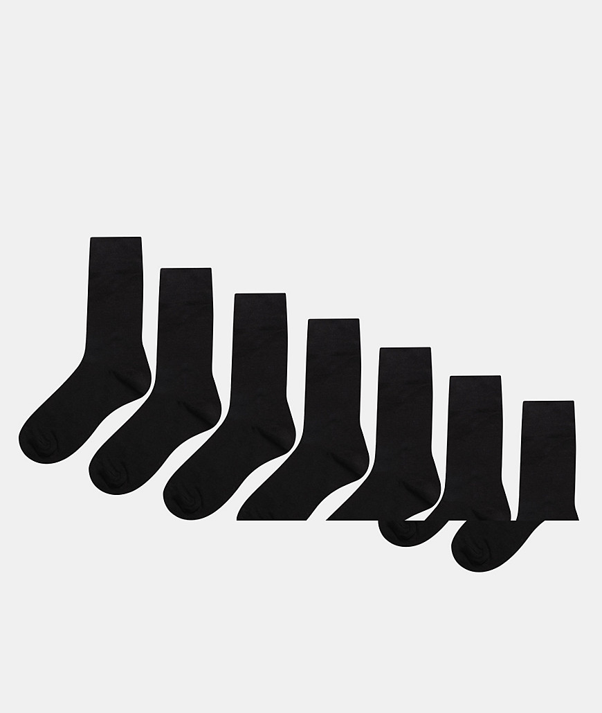 ASOS DESIGN 7 pack ankle socks in black save