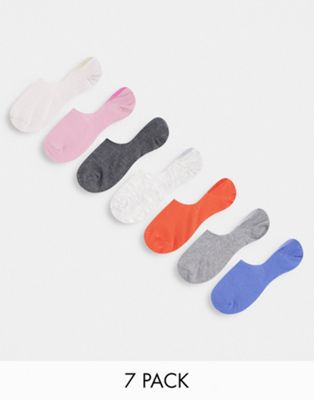 ASOS DESIGN 7 pack liner socks in multi colours