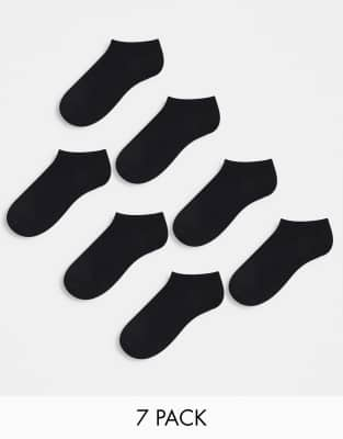 Asos Design 7 Pack Sneakers Socks In Black