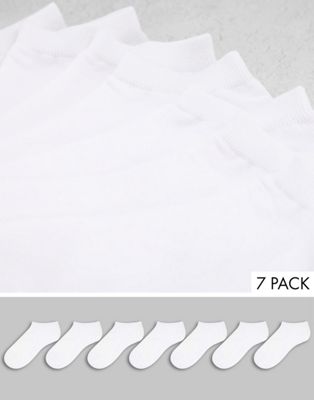 ASOS DESIGN 7 pack trainer pack in white save