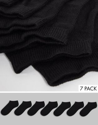 ASOS DESIGN 7 pack trainer sock in black save
