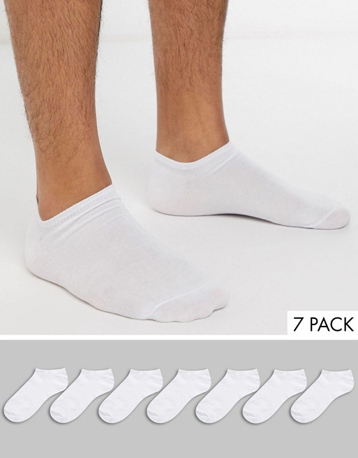 ASOS DESIGN 7 pack trainer sock in white save