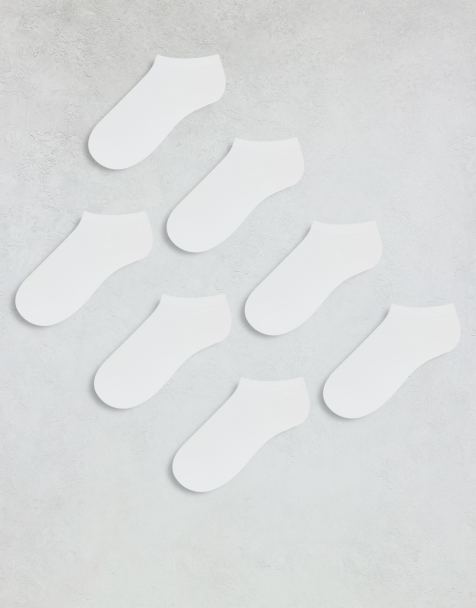 ASOS DESIGN 7 pack trainer socks in white - view 1