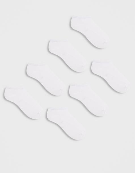 ASOS DESIGN 7 pack trainer socks in white - view 1