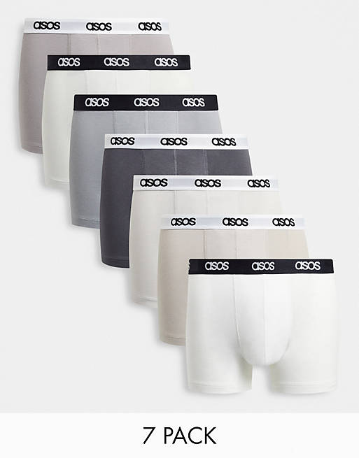 ASOS DESIGN 7 pack trunks in core colours