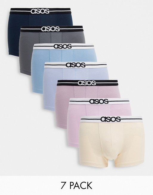 ASOS DESIGN 7 pack trunks with ASOS branded waistband