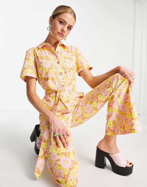 ASOS DESIGN - 70'er kedeldragt med blomsterprint i twill, 4 af 4