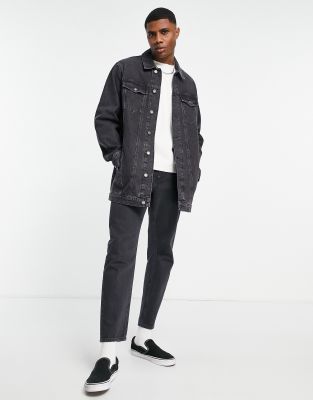 black longline denim jacket