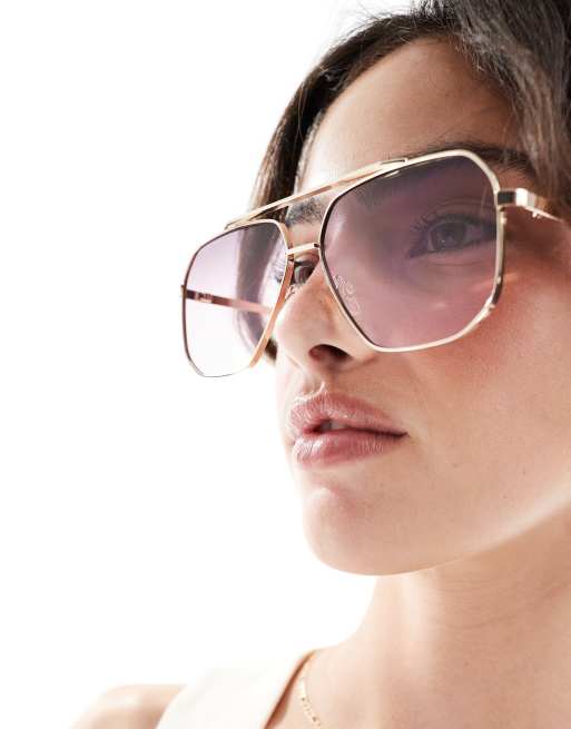 Pink aviator glasses deals