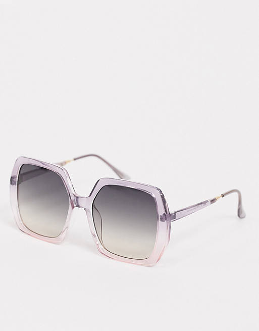 ASOS DESIGN 70's oversized square sunglasses in purple fade