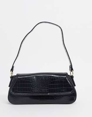 asos black shoulder bag