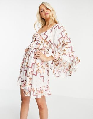 ASOS DESIGN 70s sleeve mini dress in floral print | ASOS