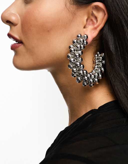 Asos silver hoop on sale earrings