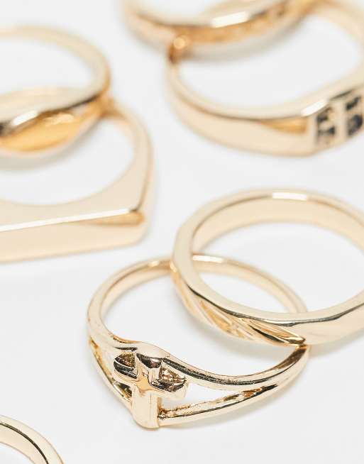 ASOS DESIGN – 7er-Pack Bandringe in Goldoptik , 2 von 4