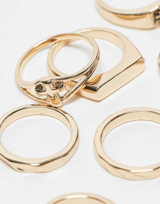 ASOS DESIGN – 7er-Pack Bandringe in Goldoptik , 4 von 4