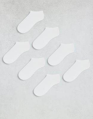 ASOS DESIGN - 7er Pack Sneaker-Socken in Weiß