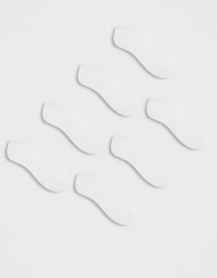 ASOS DESIGN - 7er Pack Sneaker-Socken in Weiß
