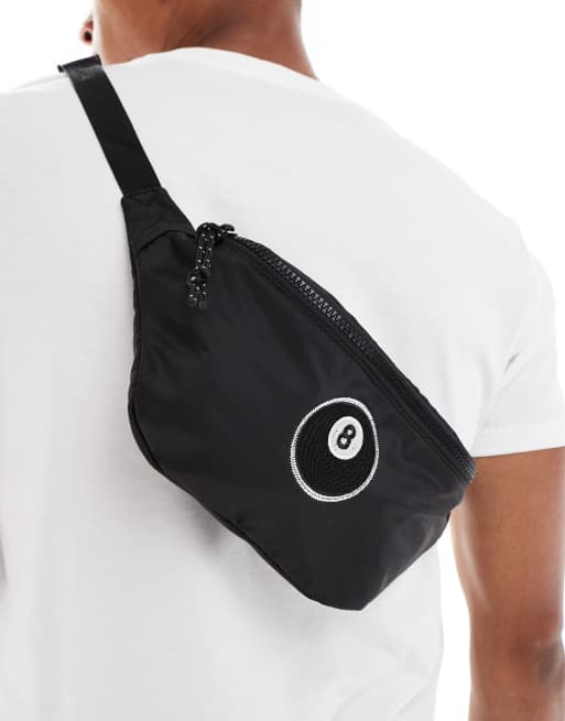 ASOS DESIGN 8 ball fanny pack in black, 3 of 4